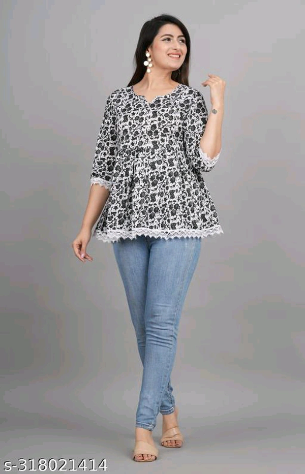 YSS Women's Rayon Party Wear Hope Top - Black, L