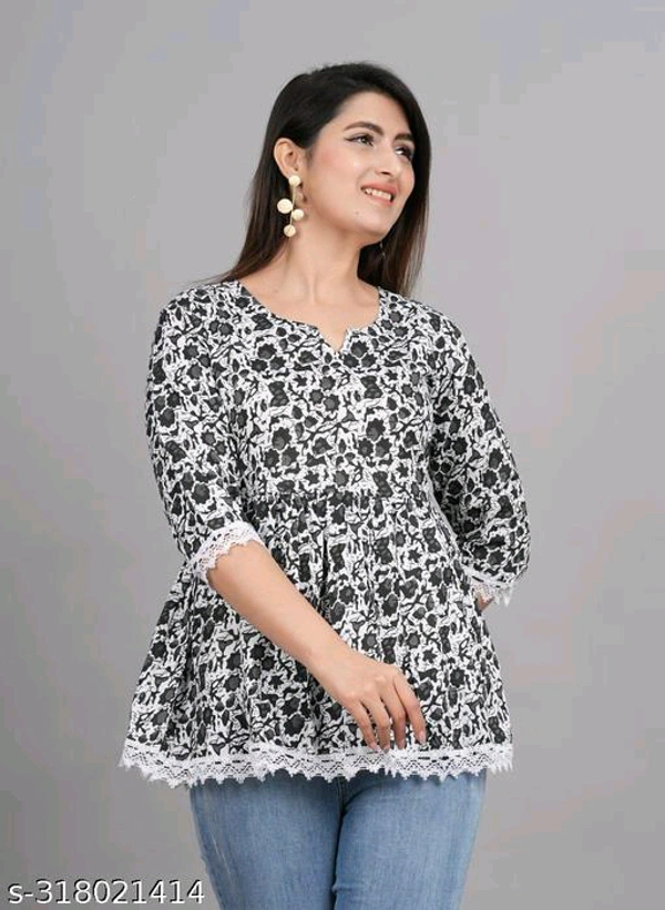 YSS Women's Rayon Party Wear Hope Top - Black, XL