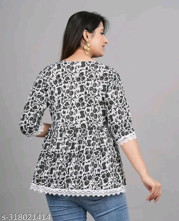 YSS Women's Rayon Party Wear Hope Top - Black, XL