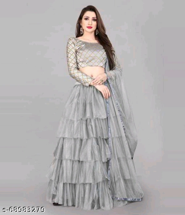 YSS Women Lehenga - Un Stitched, Gray