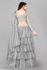 YSS Women Lehenga - Un Stitched, Gray