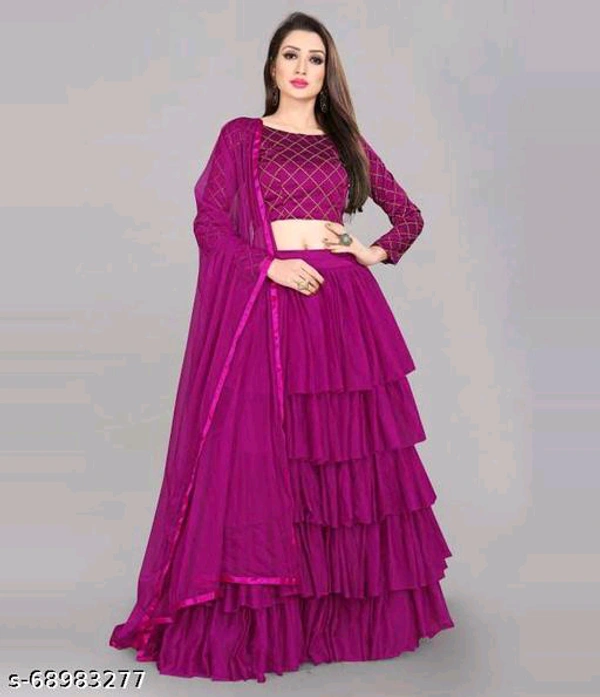 YSS Women Lehenga - Semi Stitched, Purple