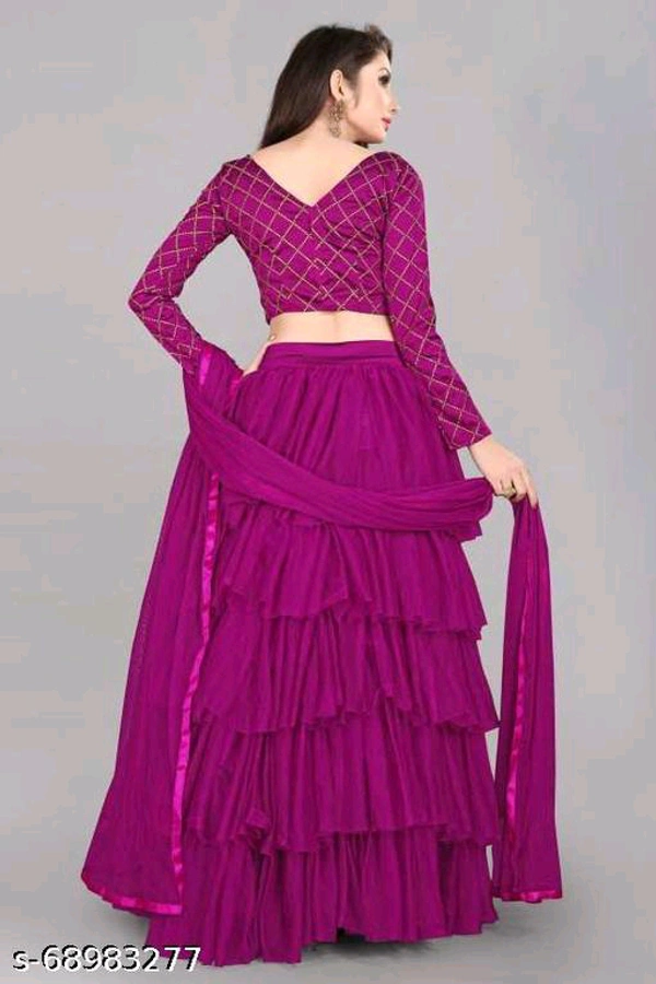 YSS Women Lehenga - Semi Stitched, Purple