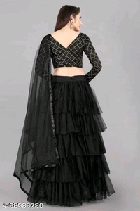 YSS Women Lehenga - Un Stitched, Black