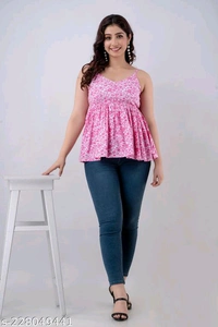 YSS Women Designer TOP - S, Pink Flamingo