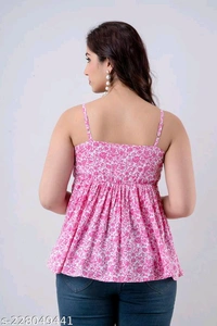 YSS Women Designer TOP - M, Pink Flamingo