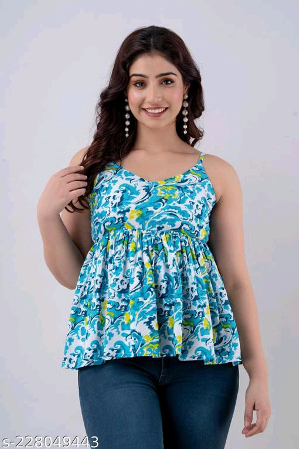 YSS Women Designer TOP - S, Picton Blue