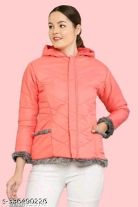 Yss Women Winter Jacket With Hood - Red, M