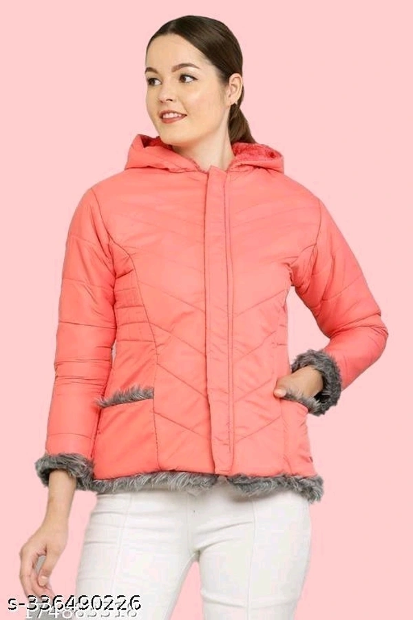 Yss Women Winter Jacket With Hood - Red, M