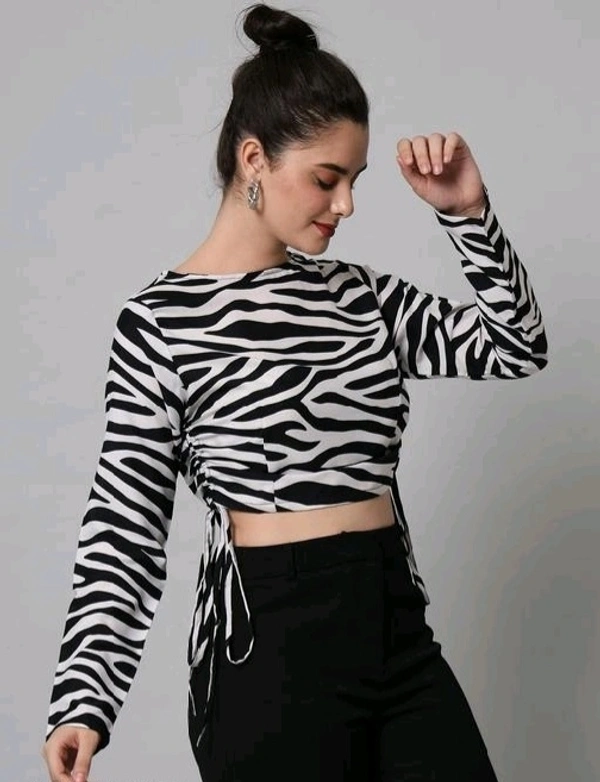 YSS Stylish Women Retro Zebra Top - black and white, XS