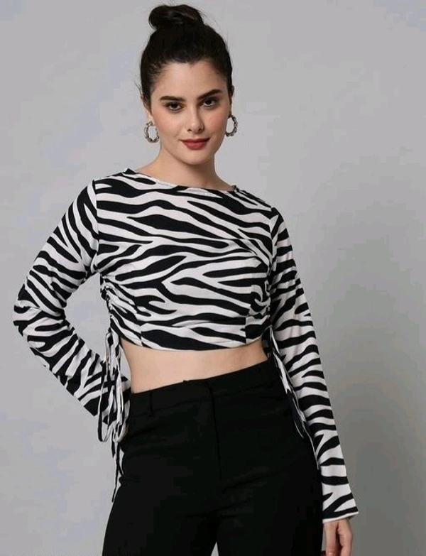 YSS Stylish Women Retro Zebra Top - black and white, Xl