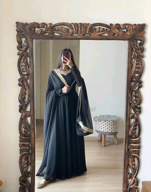 YSS Pretty Designer Women Gowns - XL, Black