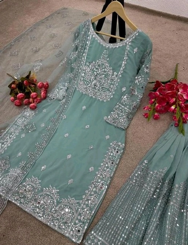 YSS Georgette Designer Kurta Set With Dupatta - M