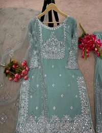 YSS Georgette Designer Kurta Set With Dupatta - M