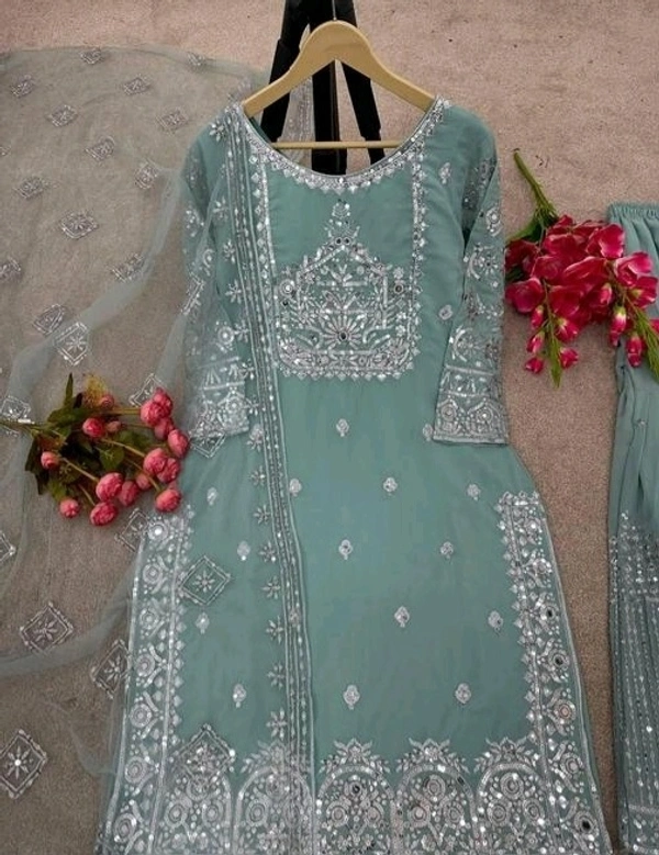 YSS Georgette Designer Kurta Set With Dupatta - M