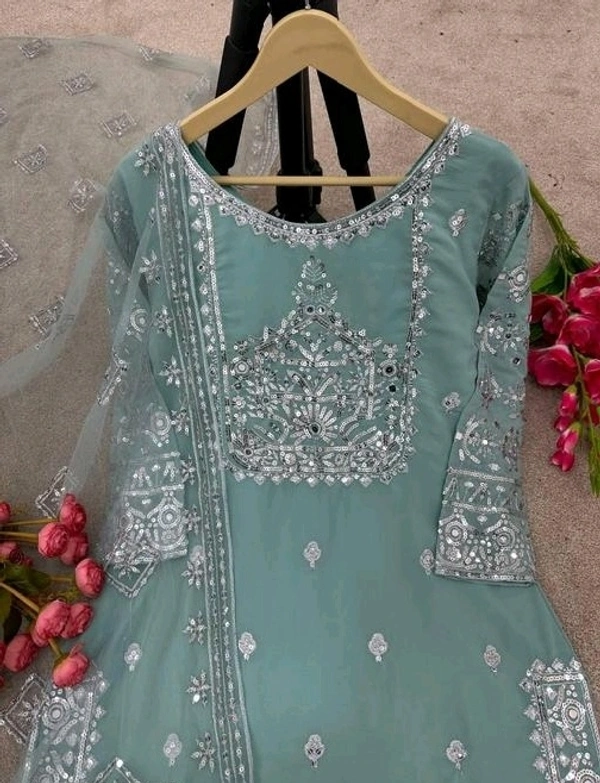 YSS Georgette Designer Kurta Set With Dupatta - M