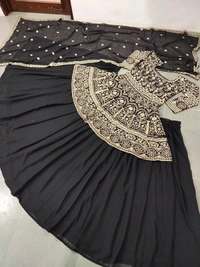 πππ₯*LAUNCHING NEW ΔΔSIGNER PARTY WEAR LOOK NEW SHARARA PLAZO WITH HEAVY EMBROIDERY SEQUENCE WORK *π₯ππππ(AM) - Free Size, Black