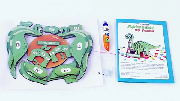 Funvention | Aptosaur 3D Model Puzzle Kit - DIY 3D Puzzle for Kids - Educational Toys - Green, Yes, No, Paper, Cardboard, 26 x 18 x 5.4 cm, Funvention, 200 grams, Shipping Charges will be added during checkout. Order will be shipped within 2-4 working days. Delivery time may vary due to COVID-19 , rainy season and delivery location. TrackingID will be provided to check the real time status of delivery. For any further queries related to order, Kindly send what's app to PieceofPassion Customer Care at +91