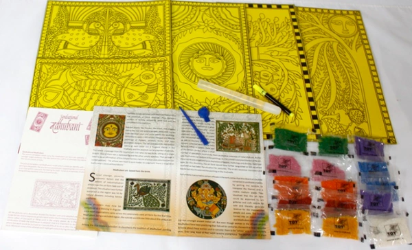 Toykraft | Sandsational Madhubani | Sand art kit to make 4 traditional art pictures using coloured sand for 5+ years to adult - Yes, No, Sand, Printed Templates, Toykraft, 400 grams, Shipping Charges will be added during checkout. Order will be shipped within 2-4 working days. Delivery time may vary due to COVID-19 , rainy season and delivery location. TrackingID will be provided to check the real time status of delivery. For any further queries related to order, Kindly send what's app to PieceofPassion