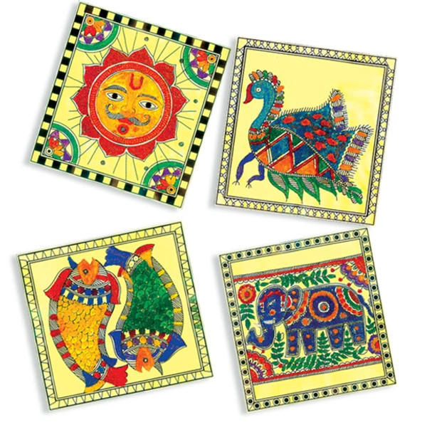 Toykraft | Simple and symbolic Madhubani | Sand art kit to make 4 traditional art pictures using coloured sand for 5+ years to adult. - Multi, Yes, No, Sand, Art Template, Toykraft, 400 grams, Shipping Charges will be added during checkout. Order will be shipped within 2-4 working days. Delivery time may vary due to COVID-19 , rainy season and delivery location. TrackingID will be provided to check the real time status of delivery. For any further queries related to order, Kindly send what's app to Piece