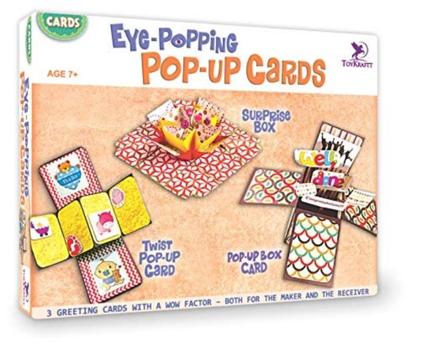 Toykraft | Eye-Popping Pop-Up Cards - Art & Craft Activity for 7 Years Old To Adult - Multi, Yes, No, Cards, Toykraft, 350 grams, Shipping Charges will be added during checkout. Order will be shipped within 2-4 working days. Delivery time may vary due to COVID-19 , rainy season and delivery location. TrackingID will be provided to check the real time status of delivery. For any further queries related to order, Kindly send what's app to PieceofPassion Customer Care at +918883355326 , Refund accepted ONLY