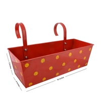 Polka Dot Rectangle Planter Red