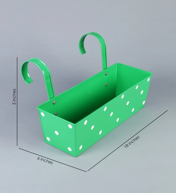 Set of two Polka Dot Rectangle Planter Blue & Green