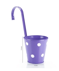 Set of two Railling Pot Polka Purple & Pink