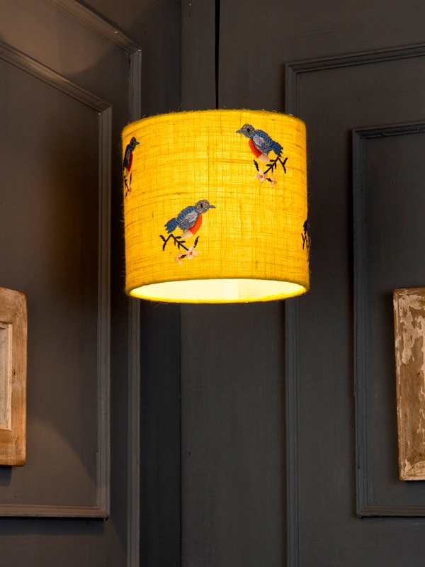 Embroided Birds Hanging Shade