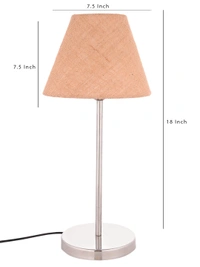 Metal Table Lamp with Brown Jute Shade
