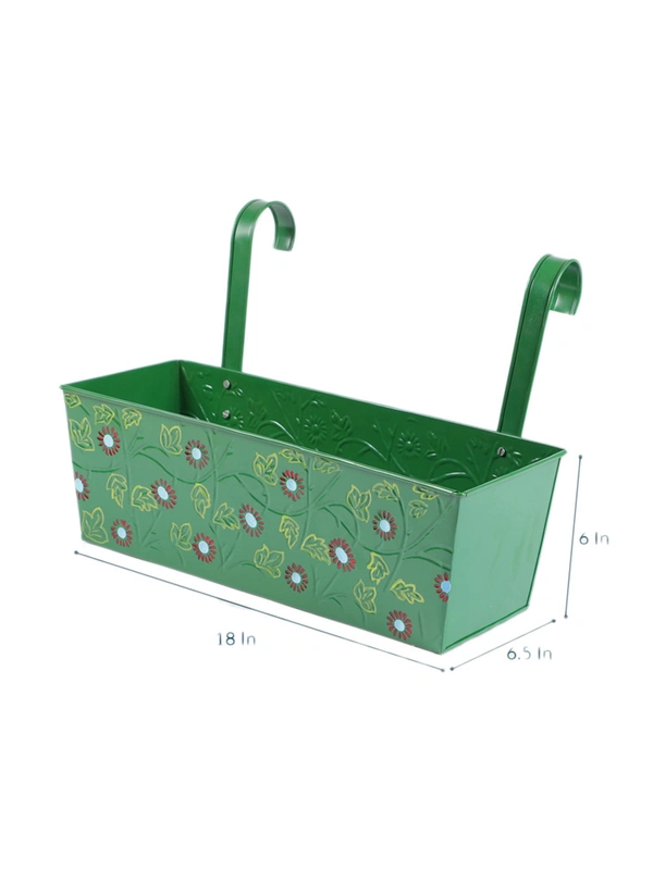 Set of Four 18'' Handpainted Rectangle Planters