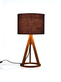 Jute Black Trio Wooden Lamp