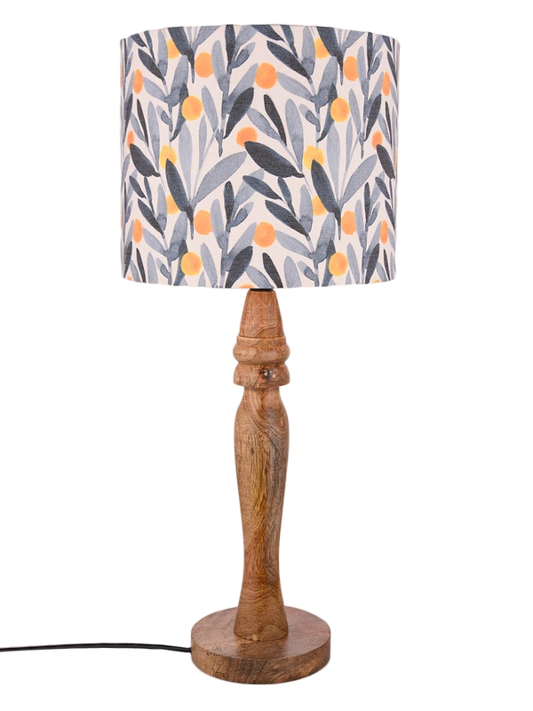 Wooden Leafy Print Lamp
