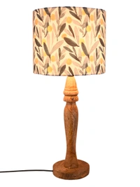 Wooden Leafy Print Lamp