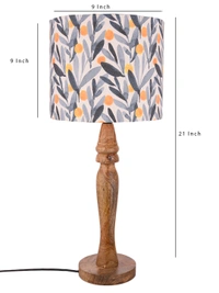 Wooden Leafy Print Lamp