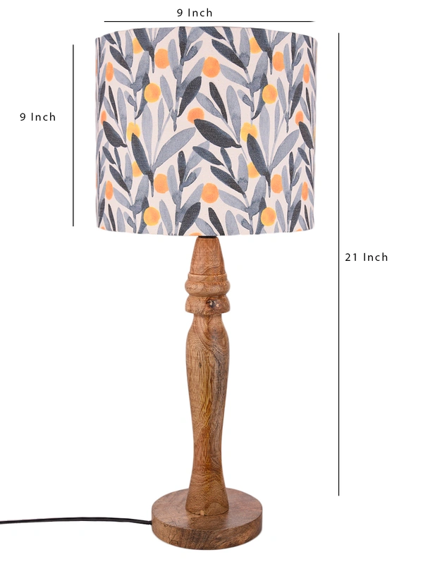 Wooden Leafy Print Lamp